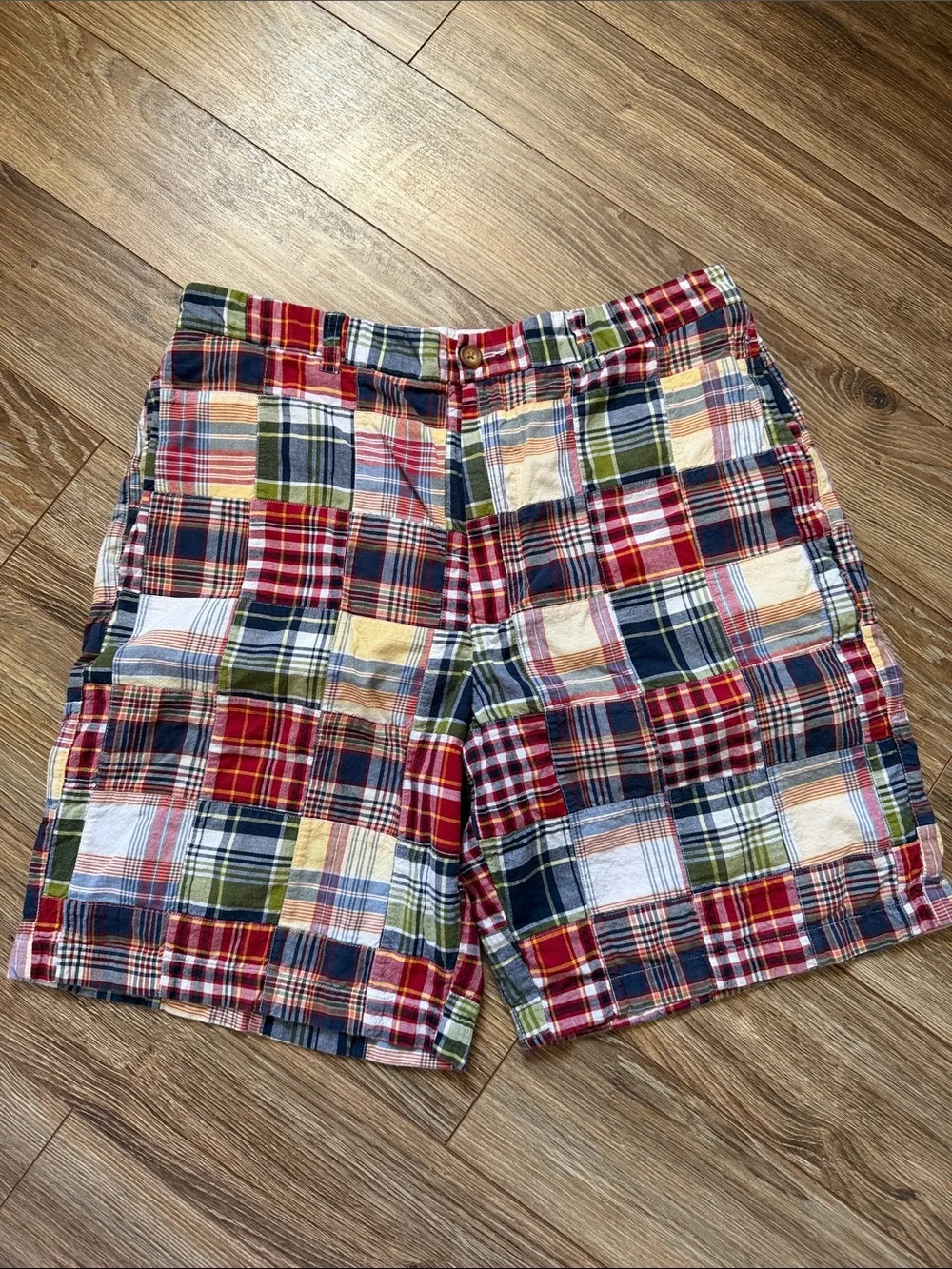 J. Crew Multicolor Patchwork Madras Cotton Shorts